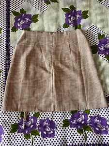 Plaid Lace-Up Mini Skirt