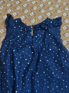 Sparkly Star Navy Dress in Net fabric