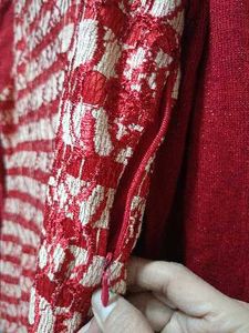 Chic Red Lace Overlay Dress