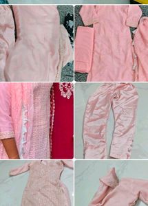 Pink Embroidered Kurta Set with Dupatta