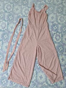 Chic Pink Lace Jumpsuit