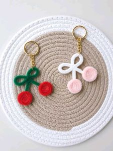 🍒 Cherry Heart Flower Keychain 🌸💖