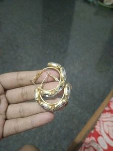 Elegant Hoop Earrings with Crystals