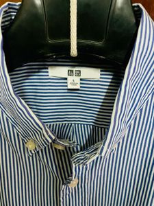Uniqlo Blue Striped Button-Down Shirt