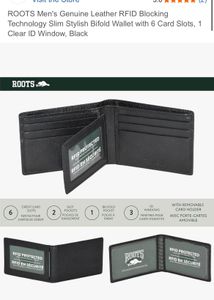 US brand - Roots Leather Bifold Wallet