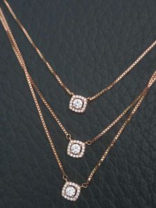 Triple Layered Rosegold Queens Necklace 925SS