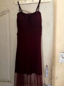 Burgundy Sheer Maxi Dress
