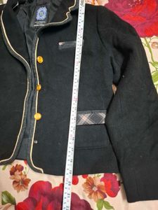 Stylish Black Blazer with Gold Trim