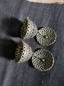 Oxidised Jhumka Earrings