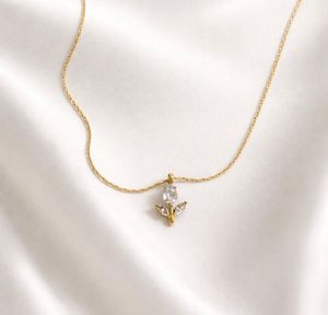 White Tulip Necklace Anti-tarnish