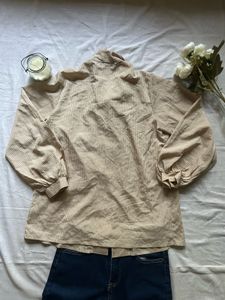 Chic Striped Button-Up Blouse&amp; jeans