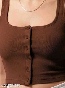 Ribbed Button-Up Crop Top