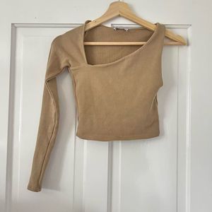ZARA Stylish Beige  one Long Sleeve Top