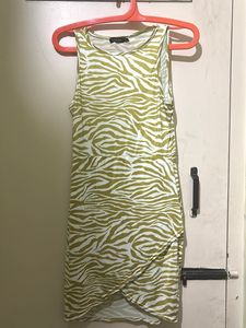 Zebra Print Sleeveless Wrap Dress
