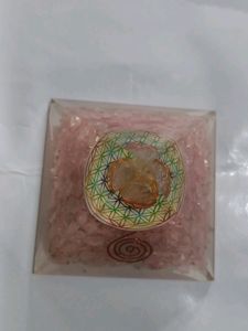 Rose Quartz &amp; Amethyst Mix Chakra Orgone Pyramid
