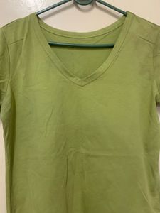 Lime Green V-Neck T-Shirt