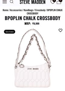 Steve Madden White Quilted Crossbody Bag