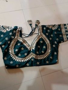 Emerald Green Embroidered Blouse