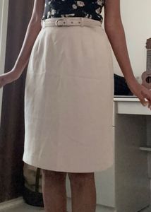 Beige Belted Skirt