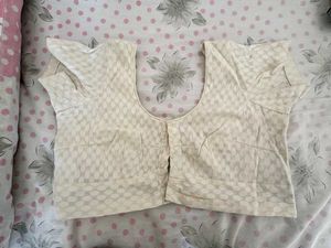 Off-White Textured Readymade Blouse