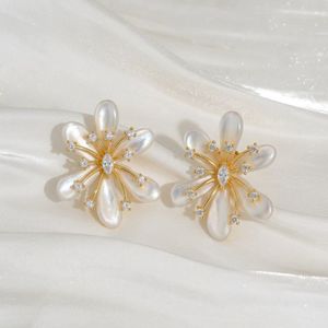 Floral Pearl 18K Gold Plated Anti Tarnish Earrings