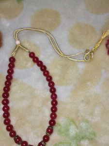 Red Beaded Necklace Set
