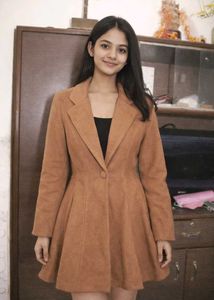 Brown Fit & Flare Coat