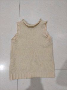 Cream Cable Knit Sleeveless Top