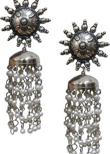 Afghani Oxidized Antique Sun Shaped Jhumka Earings