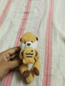 Cute Otter Plush Toy Keychain and mini tumbler lip