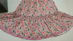 Elegant Tiered Floral Print Frock