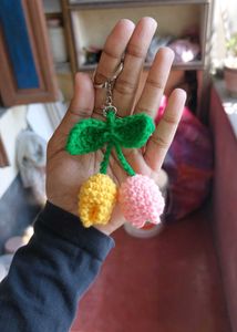 Crochet Tulip Keychain