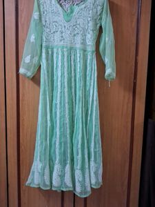 Lucknowi Chikan Long Kurta, Hardly Used.No inner