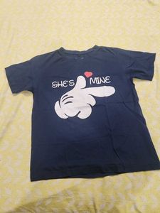 Couple "She's Mine" Graphic T-Shirt