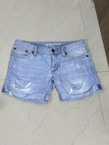 Ripped Denim Shorts