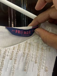 Girls White Long Frock