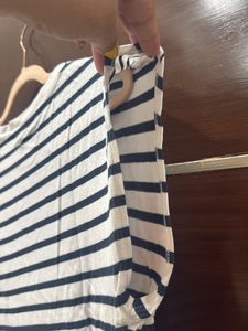 Zara Striped V-Neck T-Shirt