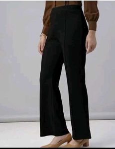 Black Flared Leg Trousers