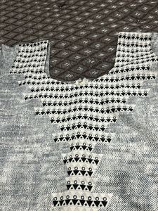 Stylish Grey Kurta with Unique Embroidery