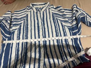 Blue &amp; White Striped Button-Up Shirt