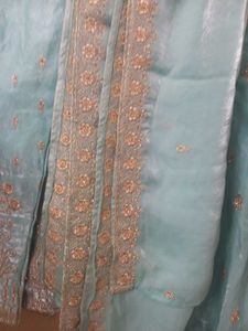Embellished Teal Kurta Set with Pants