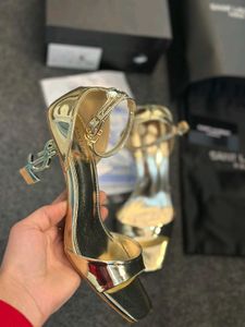 YSL Saint Laurent Gold Heels