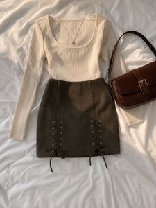 Lace-Up Skirt