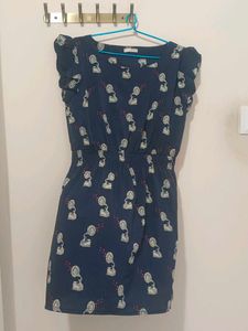 Vintage Gramophone Print Dress with lining