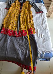 Yellow Printed Kurta