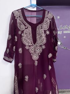 Chikan Kurta with inner never worn