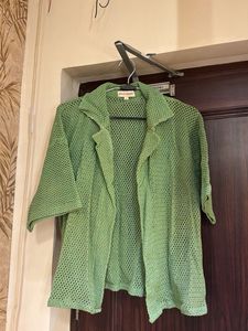 Green Knit Shirt & Shorts Co-ord
