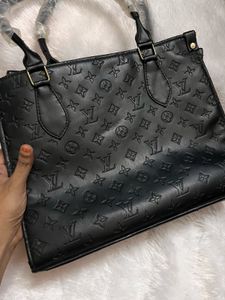 Embossed Black Handbag
