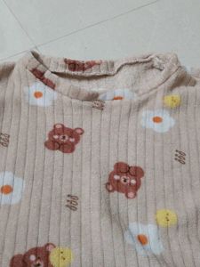 Cute Bear Print Night Suit