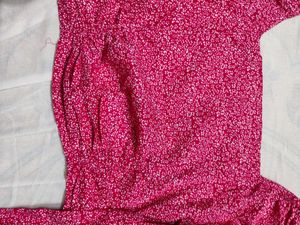 Pink Floral Ruched Crop Top